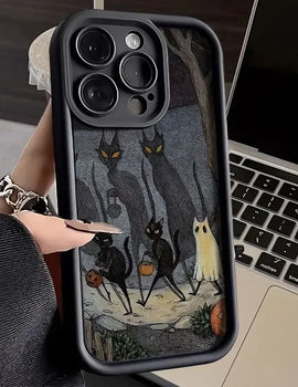 Case For Samsung Dark Funny Monster Cat Fox S22 Plus S21 FE S23 S24 Ultra Galaxy Cover