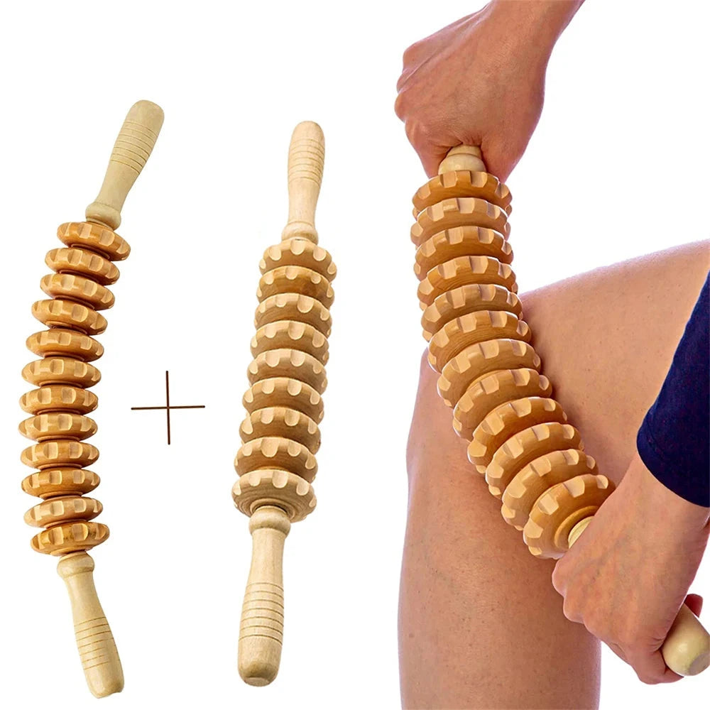 2Pcs Wood Therapy Massage Roller Tool,maderoterapia Colombiana,Lymphatic Drainage,Maderotherapy,Handheld Cellulite Trigger Point