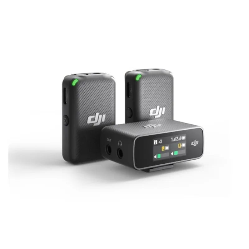 Wireless Microphone System Dual Channel Recording Kit with 250m Transmission Range and Charging Case