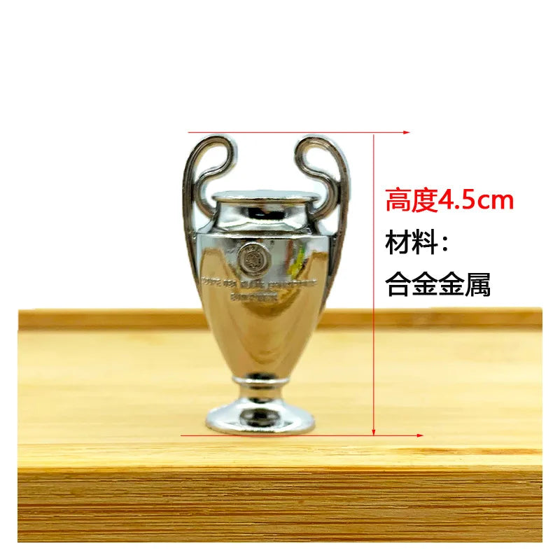 Football Trophy Metal Keychain Soccer Fan Collectible Pendant Gift