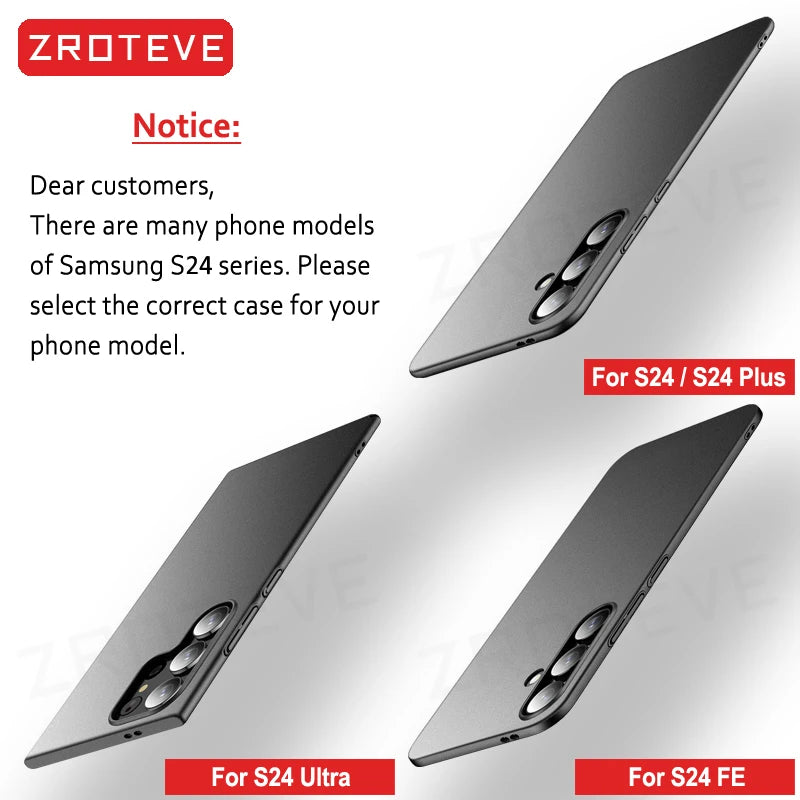 Zroteve Slim Matte Hard PC Case for Samsung Galaxy S26 Ultra / S25 Edge / S24 / S23 – Lightweight Protective Cover