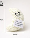 3 Pcs Positive Crochet Hedgehog Doll with Affirmation Card Home Room Decoration Funny Handmade Plush Doll Ornaments Christmas Gifts