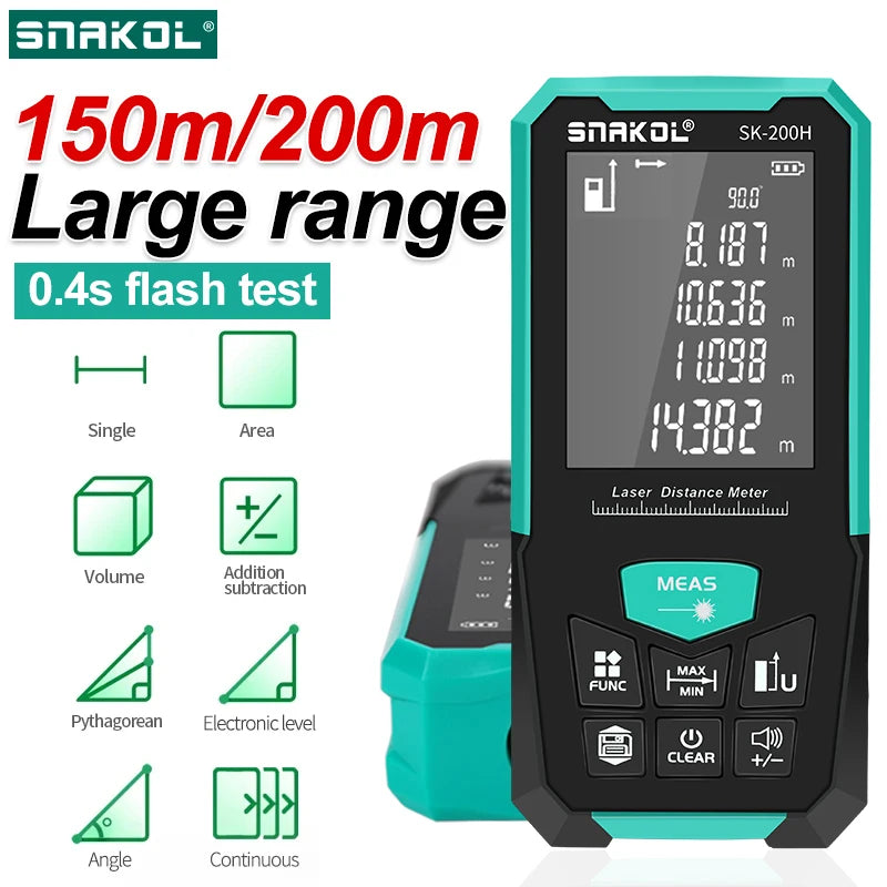 Laser Distance Meter 150M/200M Profesional Laser Tape Measure Rangefinder Trena Roulette Ruler Range Finder USB Charging