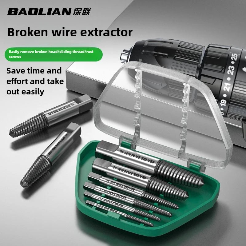 5PCS/6PCS Broken Damaged Screwdriver Extractor Drill Bit Set Carbon Steel Double Side Screw Pull Center Drill Bits