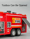 1:32 Ladder Truck Water Tanker Military Missile Rocket Launcher Trucks Model Toy Car Metal Diecast Sound Light Models Boys Gifts