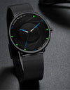 Minimalist Men's Fashion Watches Ultra Thin Stainless Steel Mesh Belt Quartz Wrist Watch Men Casual Leather Clock