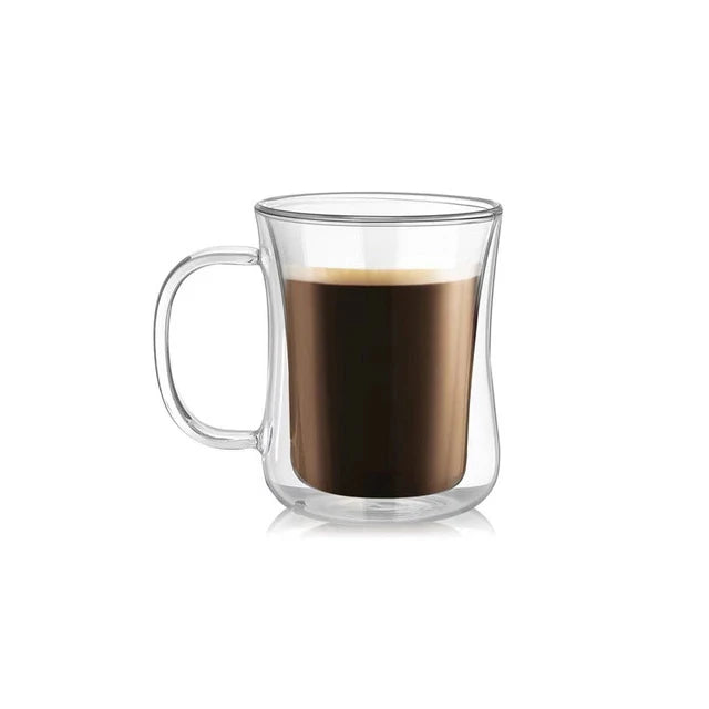 200ml Double Wall Glass Coffee Mug Heat-resistant Espresso Cup Thermo Insulated Cup For Latte Cappuccino Tea Drinkware Set