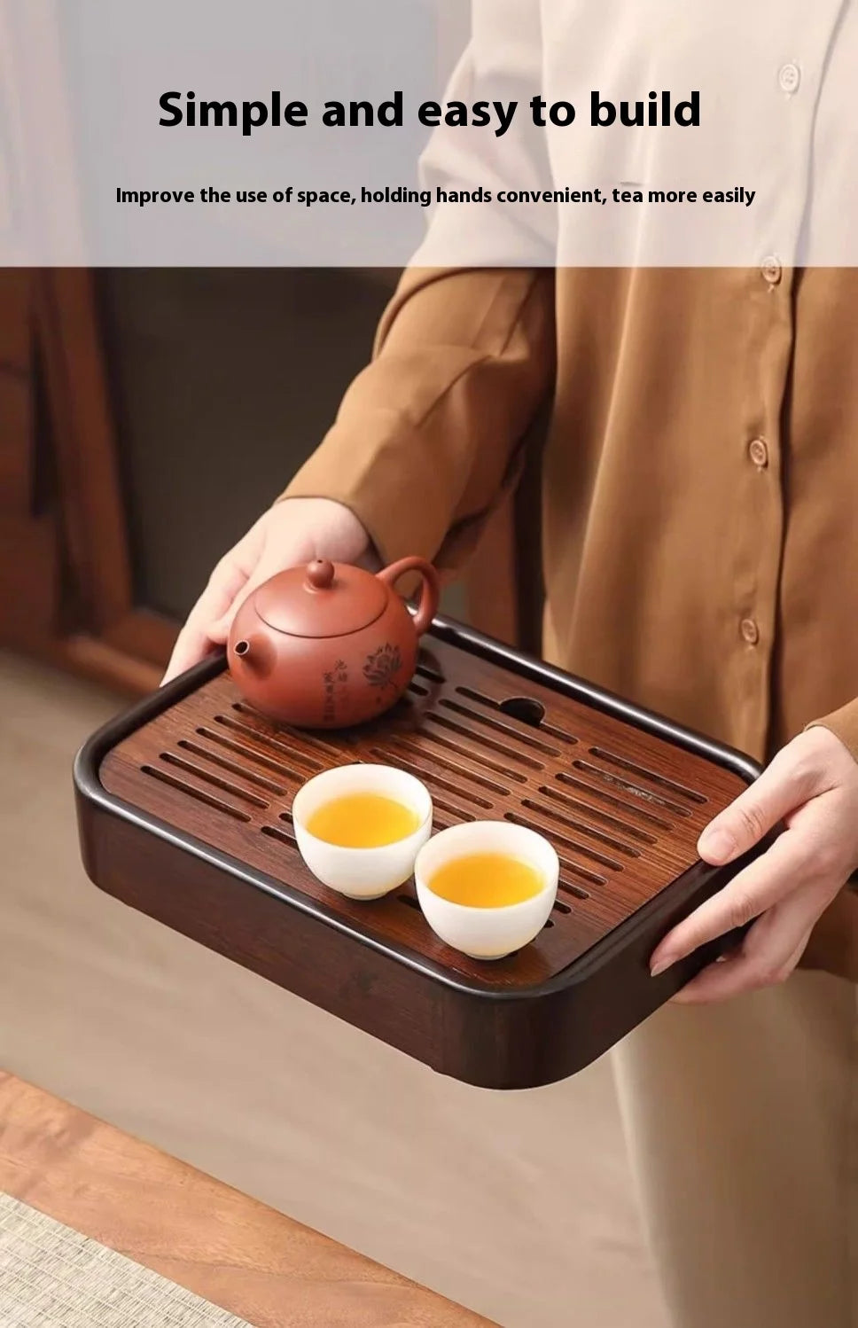 Tea Tray Household Small Dry Brewing And Draining Tea Set Office Tea Table Bamboo Tray Drainage Tea Tray Storage Tray
