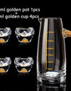 Diamond Cutting Crystal Liquor Glasses Set With Wine Dispenser Vodka Shot Glass Wine Glasses Whiskey Spirits Sake Brandy Teacup