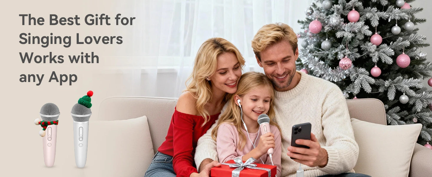 Sing & Record Wireless Karaoke Microphone with Earphone Monitoring, DSP Voice Enhancement Mic for Spotify, YouTube & Smule