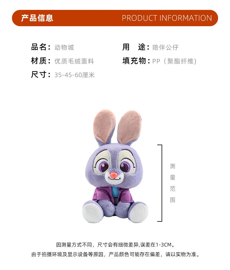 Zootopia Judy Nick Plush Toy Soft Stuffed Doll 35cm