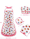Apron for Little Girls 4/11Pcs Kids Kitchen Cooking Baking Pretend Play Set Simulation Pink Chef Baking Tool Play House Toys
