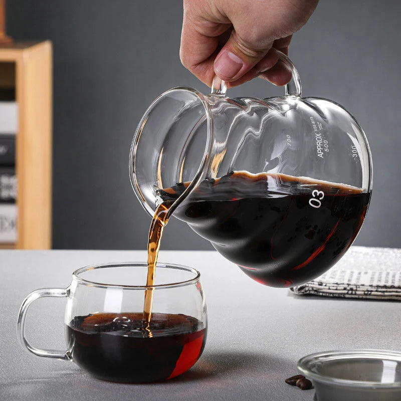 300/500/700ml Glass Coffee Pot With Filter Drip Brewing Hot Brewer Cloud Shaped Kettle Coffee Brewer Utensils Clear Teapot
