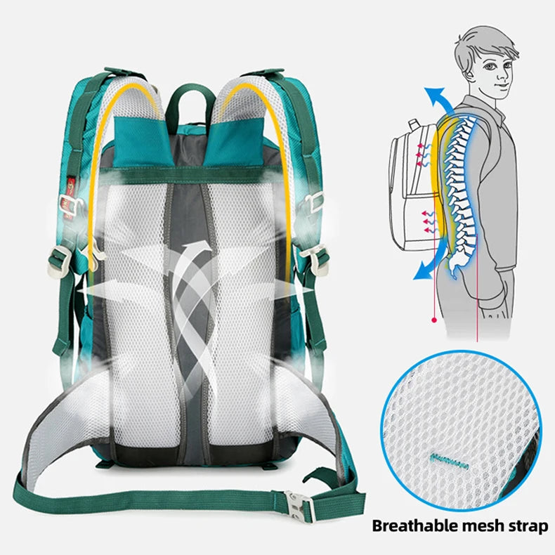 40L Climbing Backpack Waterproof Hiking Bag Multi-Functional Camping Rucksack Outdoor Sports Bags Large Capacity Travel Daypack