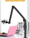 Desktop Microphone Boom Arm Stand Extend 1/4'' 3/8'' 5/8'' Screw 90° Hover Bracket for DSLR GoPro Smartphone
