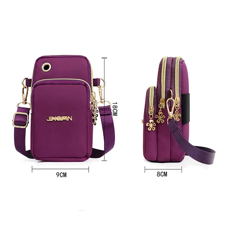 Shoulder Bag Mobile Phone Crossbody Bags Fashion Cell Phone Pouch 3 Layer Wallet Aesthetic Bags