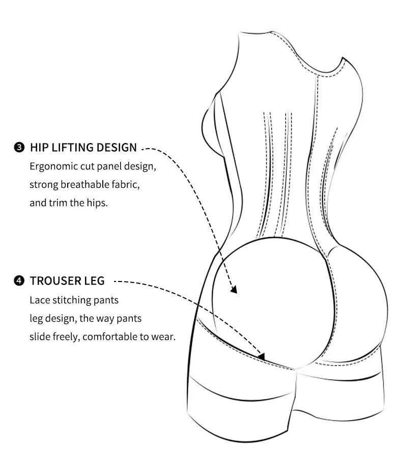 Body Shaper Women Colombian Fajas Shapewear Bodysuit 9-bone High Compression Girdles Double Tummy Control Full Body Open Crotch