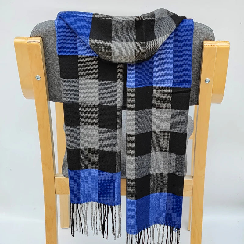 Classic lattice men soft shawl plaid scarves shawl wraps shawl neckerchief headband muffler