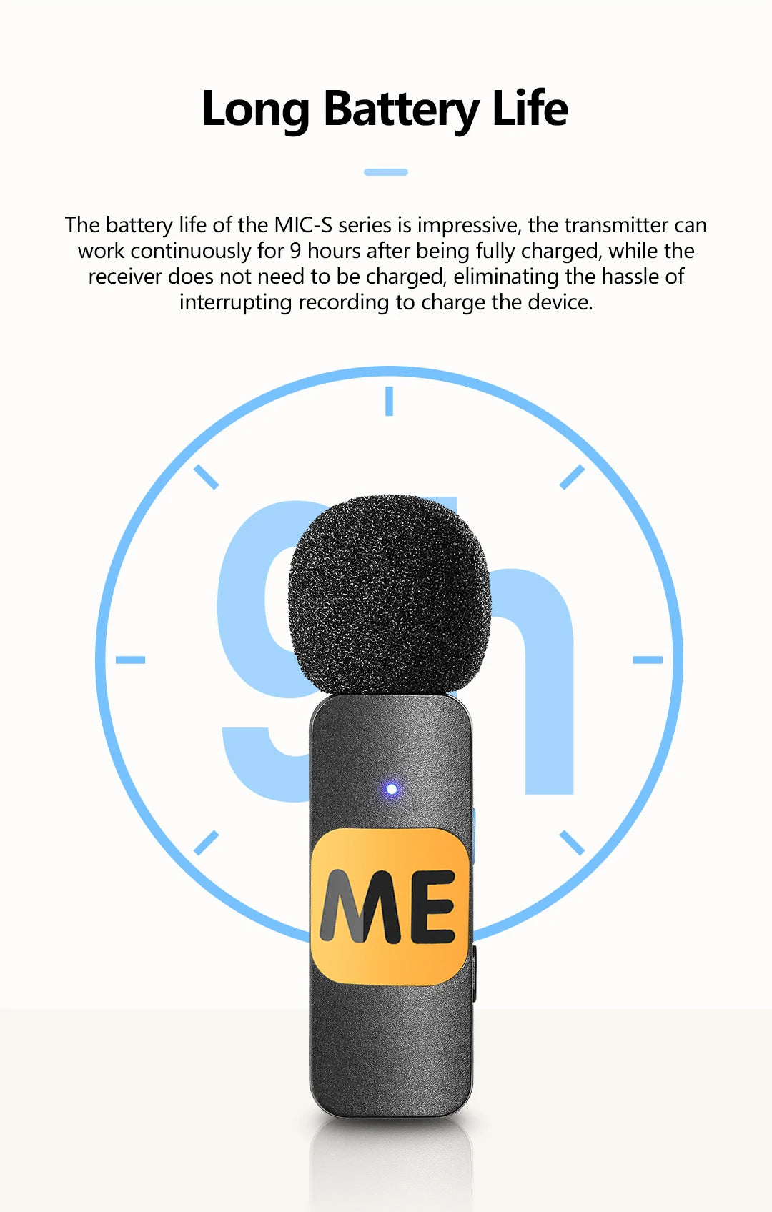 MIC-S Wireless Lavalier Lapel Microphone for iPhone iPad Android PC Laptop Computer Gaming Live Streaming Youtube Recording