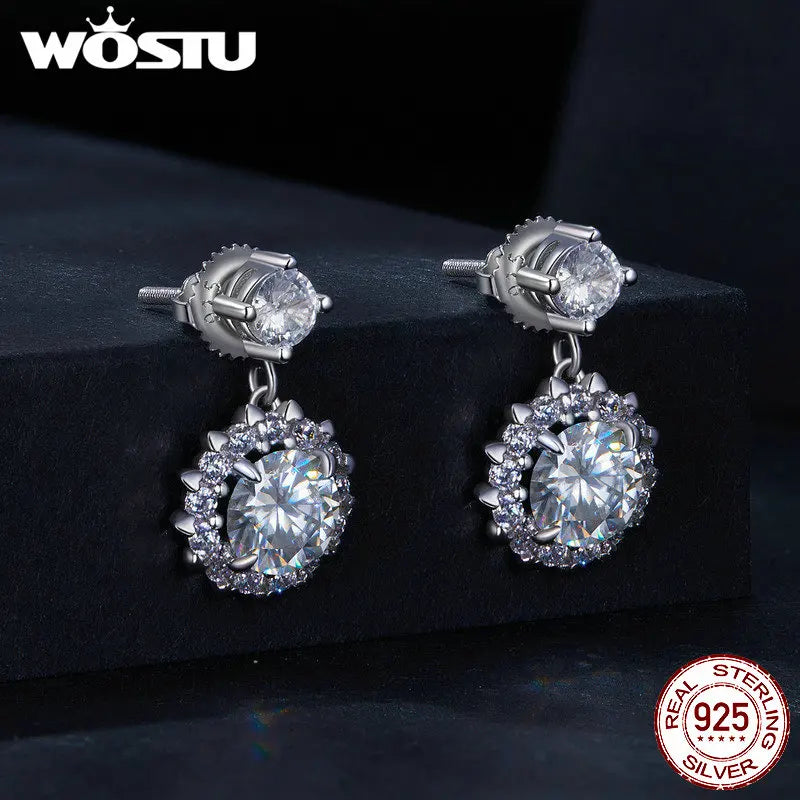 2.6 Ct D VVS Moissanite Drop Dangle Wedding Earrings