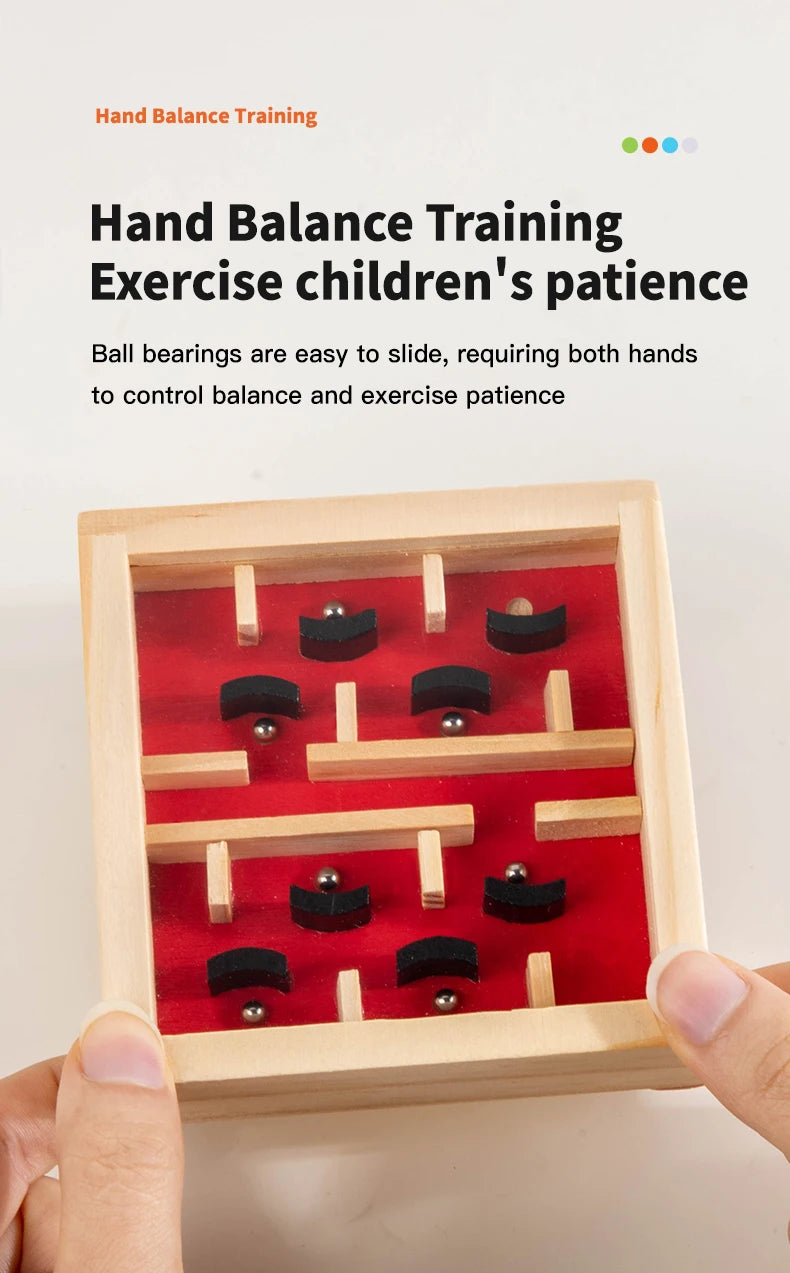 Wooden Balance Rolling Ball Maze Board Puzzle Game