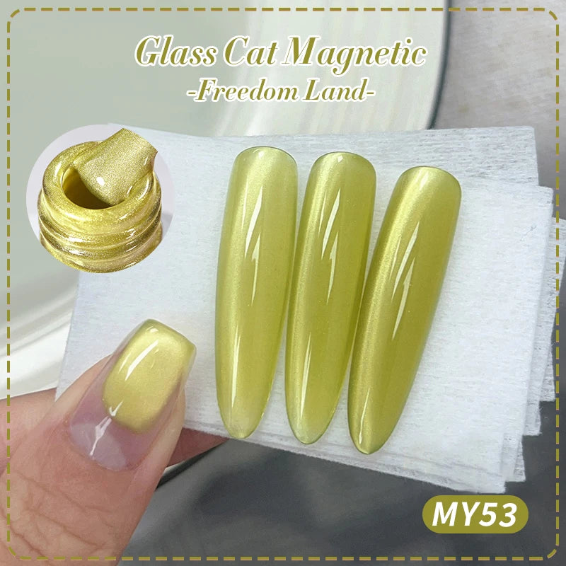 10ml Pink Glass Bead Cat  Gel Nail Polish Spring Moonlight Jelly Crystal Semi Permanent Soak Off Manicure