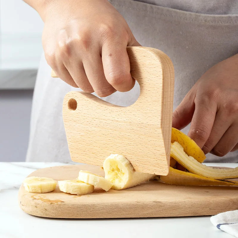 Wooden  Knife for Cooking Cute Fish Dinosaur Shape Kitchen Toy Vegetable Fruit Cutter Kitchen Tool Toys Wood Knife for
