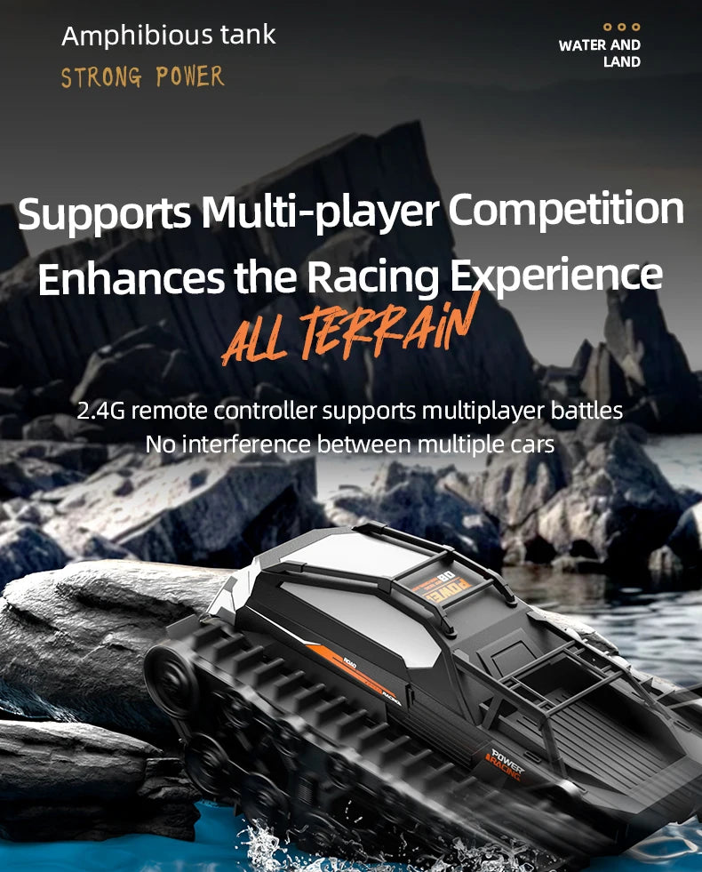 4WD RC Car 2.4G Amphibious 4 Wheel Remote Control Truck Climbing Off Road Waterproof Armored Vehicles 's Toys