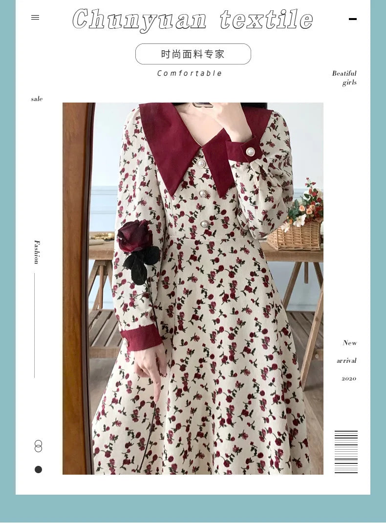 1M/2M/5M Women's Floral Printed Wick Velvet Fabric Women's Fashion Dress Children's Clothing Polyester Handmade Sewing Quilting