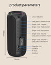 Portable Bluetooth Speaker, IPX5 Waterproof, Powerful Sound Box, Outdoor Stereo Bass, Music Track Speaker, 20W