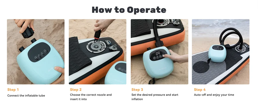 Rechargeable SUP Pump Boat Accessories Stand Up Paddle 20PSI Wilreless Inflatable PVC Pump for Kayak  Surfing Kite Mattress Tent