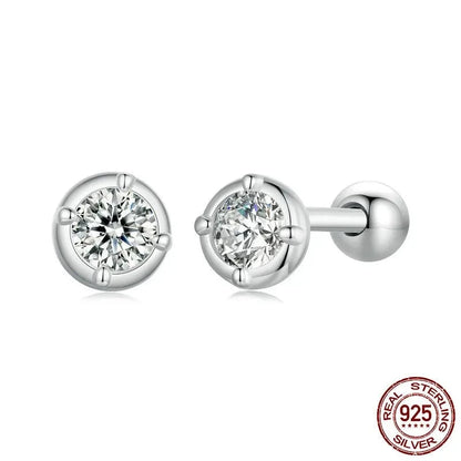 Classical Round 0.1 CT moissanite Stud Earrings For WOmen 925 Sterling Silver Original earrings