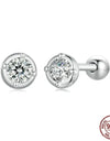 Classical Round 0.1 CT moissanite Stud Earrings For WOmen 925 Sterling Silver Original earrings