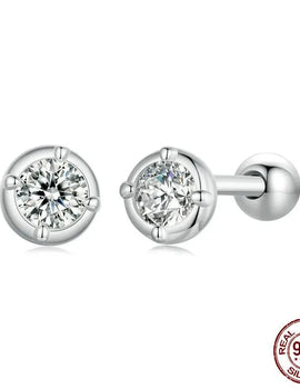 Classical Round 0.1 CT moissanite Stud Earrings For WOmen 925 Sterling Silver Original earrings