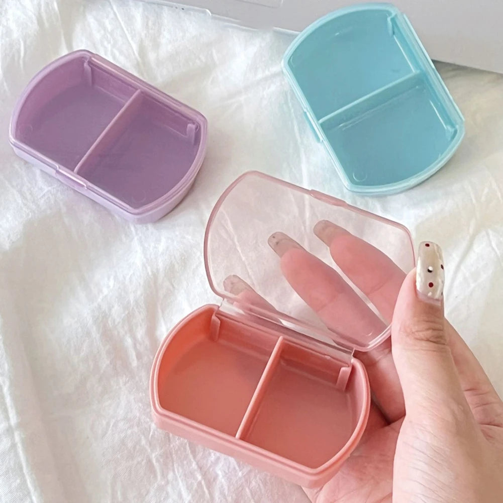 Mini Organizer Case 2 Grids Pill Box Tablet Pill Case Dispenser Medicine Boxes Dispensing Medical Kit