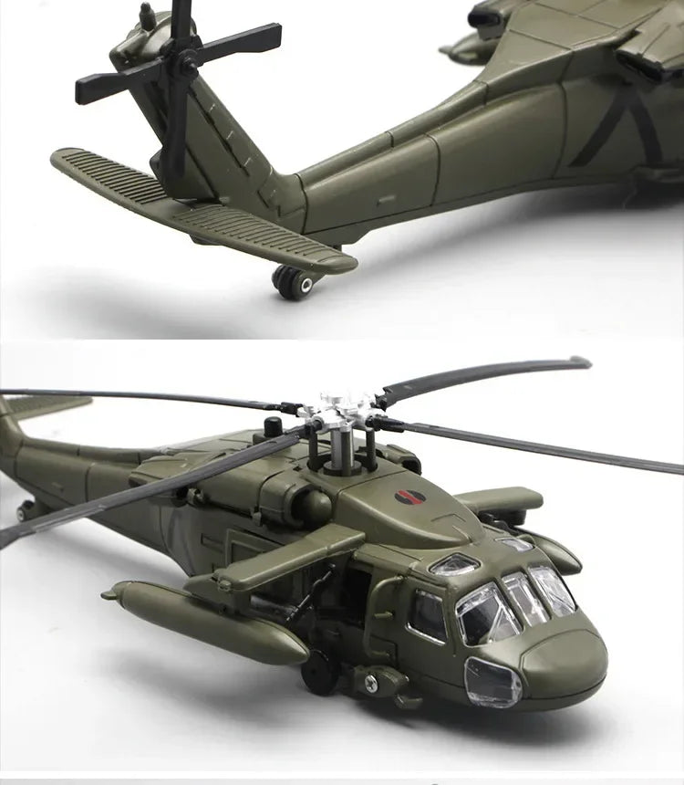 Black Hawk Armed Helicopter Diecast Alloy Model Metal Aircraft Ornament