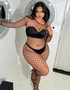 Black Fishnet Bodystocking – Sexy Open-Crotch Lingerie