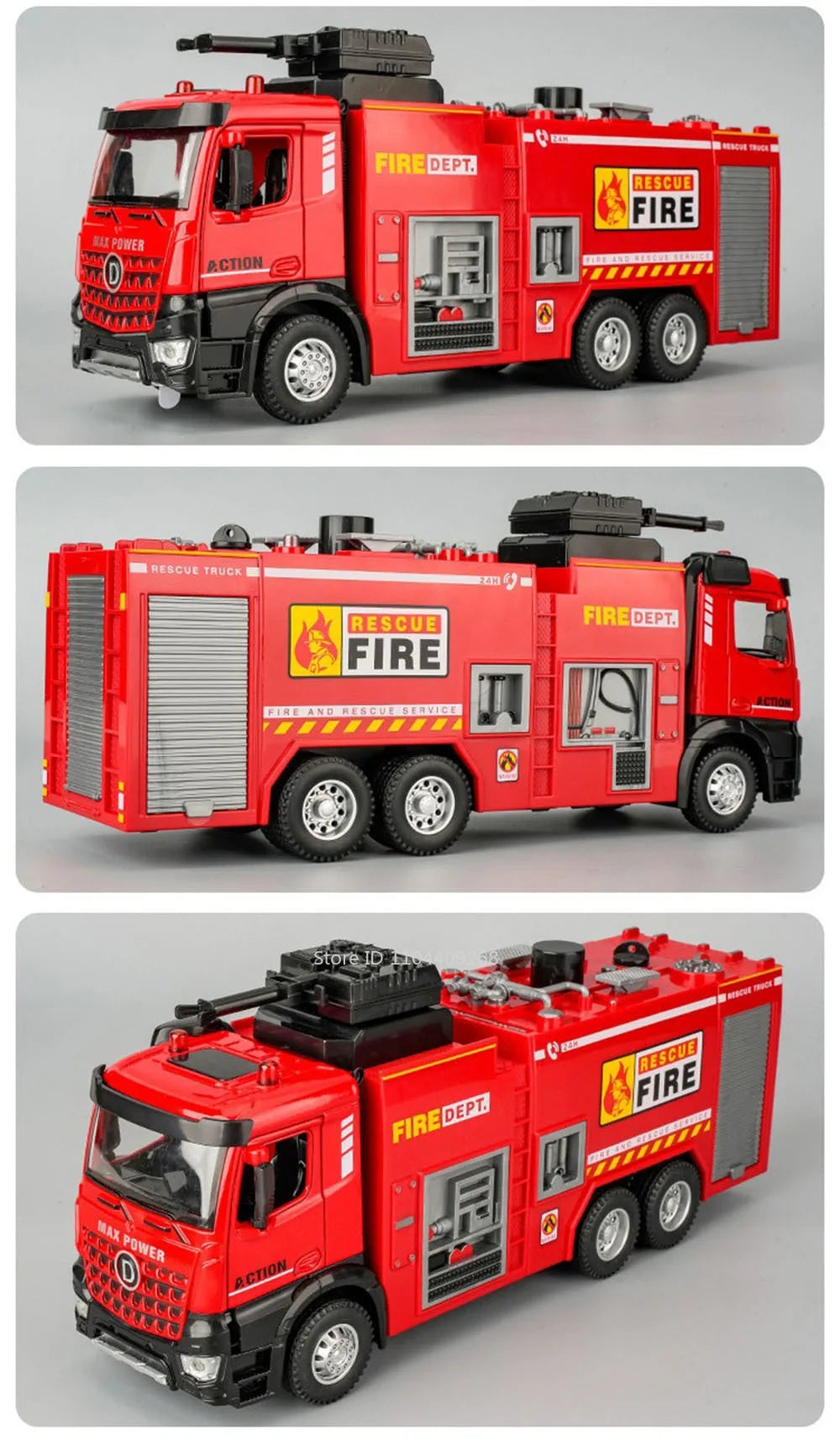 1:32 Ladder Truck Water Tanker Military Missile Rocket Launcher Trucks Model Toy Car Metal Diecast Sound Light Models Boys Gifts