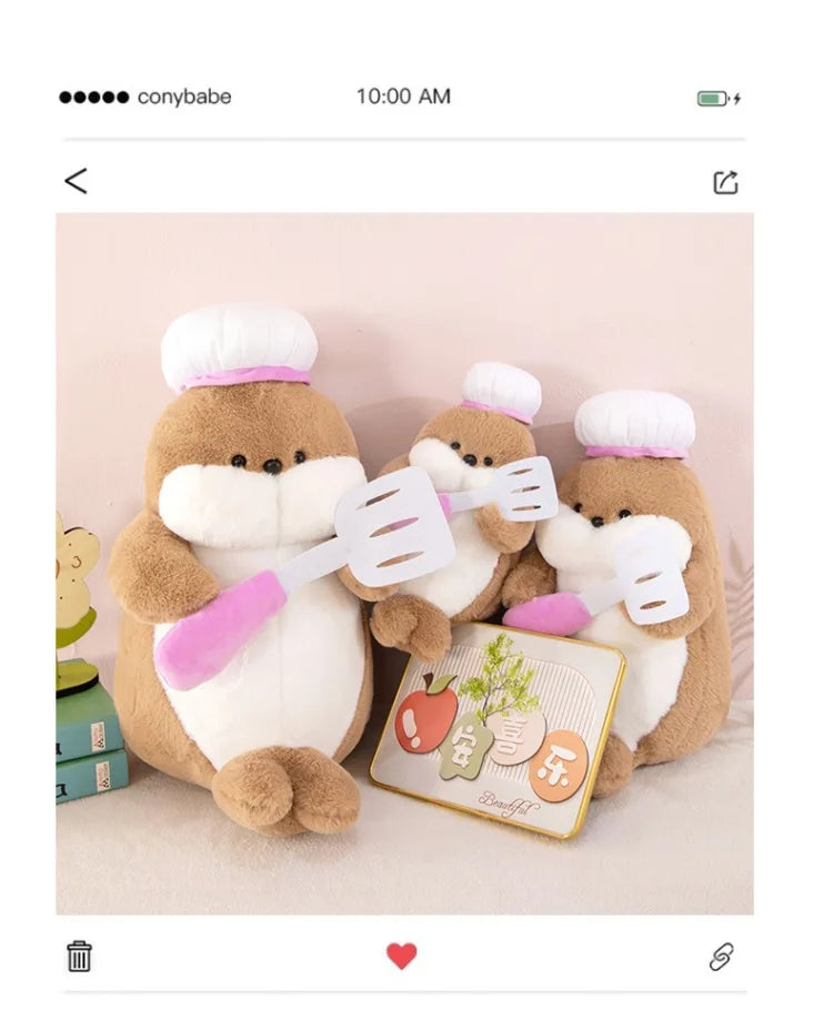 50cm Kawaii Plush Toy Stuffed Doll Anime Chef Seal Cute Large Animal Doll Kids Birthday Gift for Children Plushie Toy