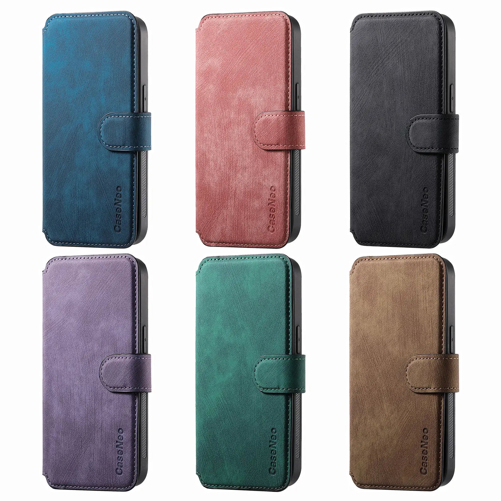 Flip Leather Wallet Case for iPhone 16 15 Pro Max 14 Plus 16E Magsafe  Detachable Card Slot Holder Cover