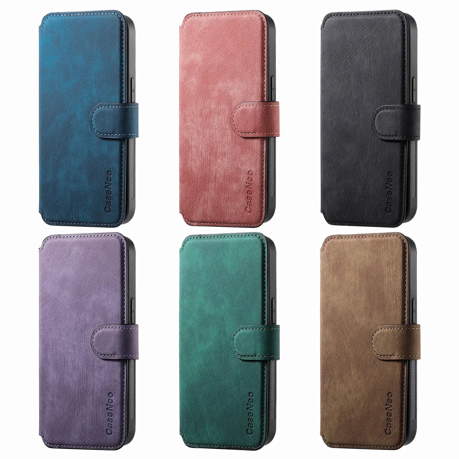 Flip Leather Wallet Case for iPhone 16 15 Pro Max 14 Plus 16E Magsafe  Detachable Card Slot Holder Cover