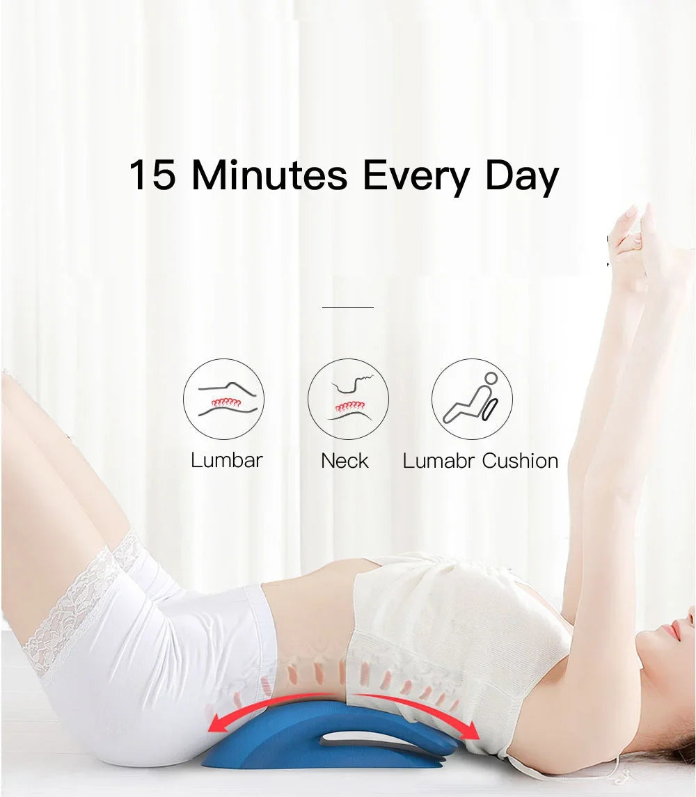 PurenLatex Lumbar Retractor Pillow PU Neck Tration Pillow Gravity Stretch Cervical Vertebra Massage Spots Orthopedic Pillow
