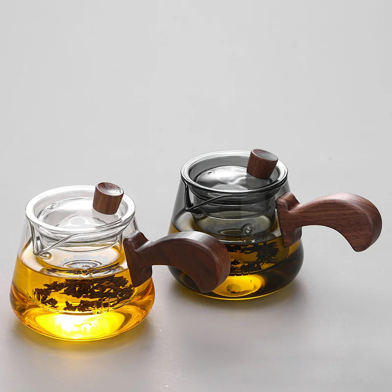 Japanese 350ml Side Handle Glass Teapot With Tea Infuser Filter Brewing Flower Tea Pot Puer Oolong Tea Maker Kungfu Tea Set