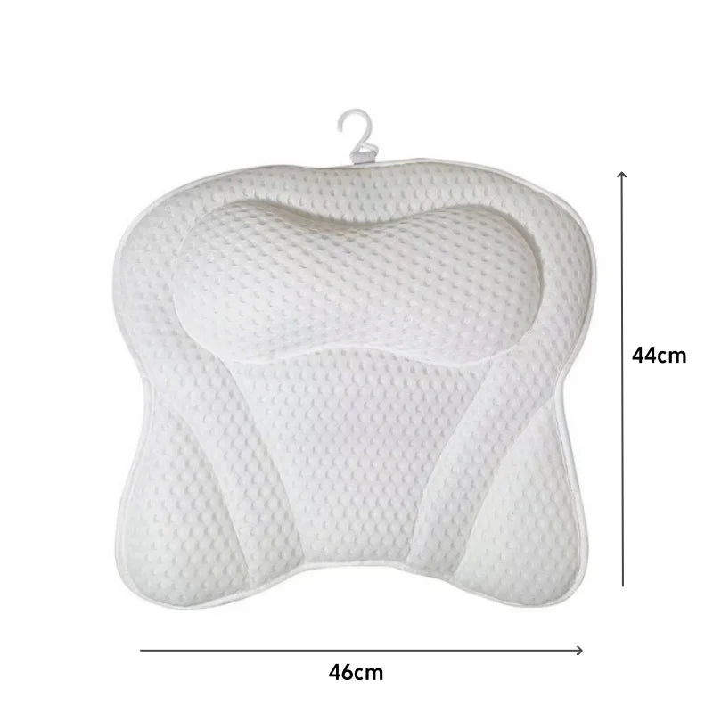 4D SPA Pillow 6 Suction Cup Bathtub Massage Pillow Bathing Neck Back Support Headrest Bathroom Non-Slip Cushion