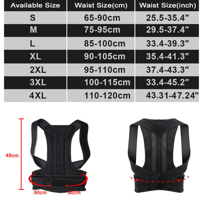 Back Waist Posture Corrector Adjustable Adult Correction Belt Waist Trainer Shoulder Lumbar Brace Spine Health Support Belt Vest