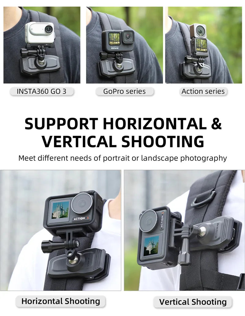 Magnetic Backpack Clip Mount for Action Cameras and Pocket Cameras