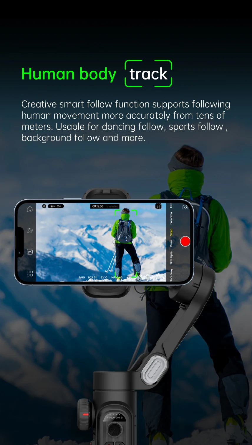 3-Axis Handheld Gimbal Stabilizer SmartXE for Smartphone for iPhone Android AI Face Tracking TikTok Vlog