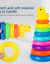 Children's Little Yellow Duck Rainbow Tower Stacking Circle Baby Early Childhood Education Puzzle Ring Montessoris Toy Kids
