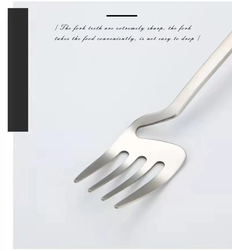 4pcs Rainbow Dining Spoon Fork Table Set Home Kitchen Table Decor Cutlery Sets Ice Cream Desserts Soup Coffee Use Kitchen Tools