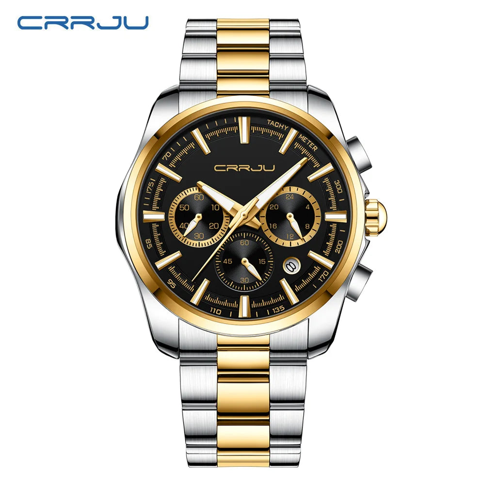 Men Watch Sports Casual Quartz Wristwatches with Chronograph Fashion Stainless Steel Auto Date Clock Male